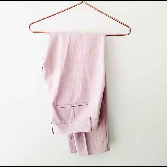 Express | Mauve Striped Columnist Career Pants 4 - Picture 2 of 7
